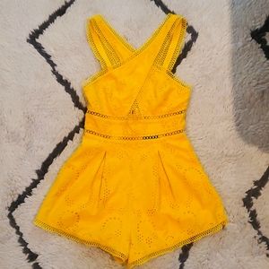 X by NBD Yellow Romper from Revolve Size Small